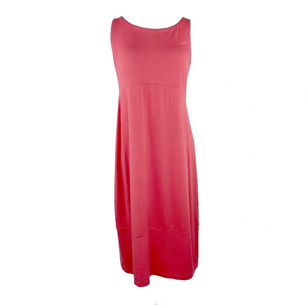 Eileen Fisher Dress Women Coral Knee Length Sheath Sleeveless Summer XS X-Small